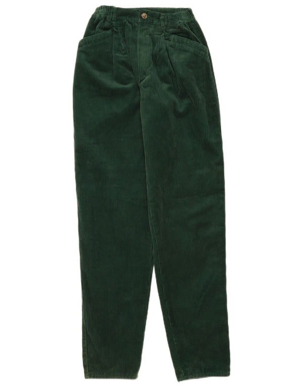 Vintage Womens Slim Corduroy Trousers IT 42 Medium W28 L31 Green Cotton