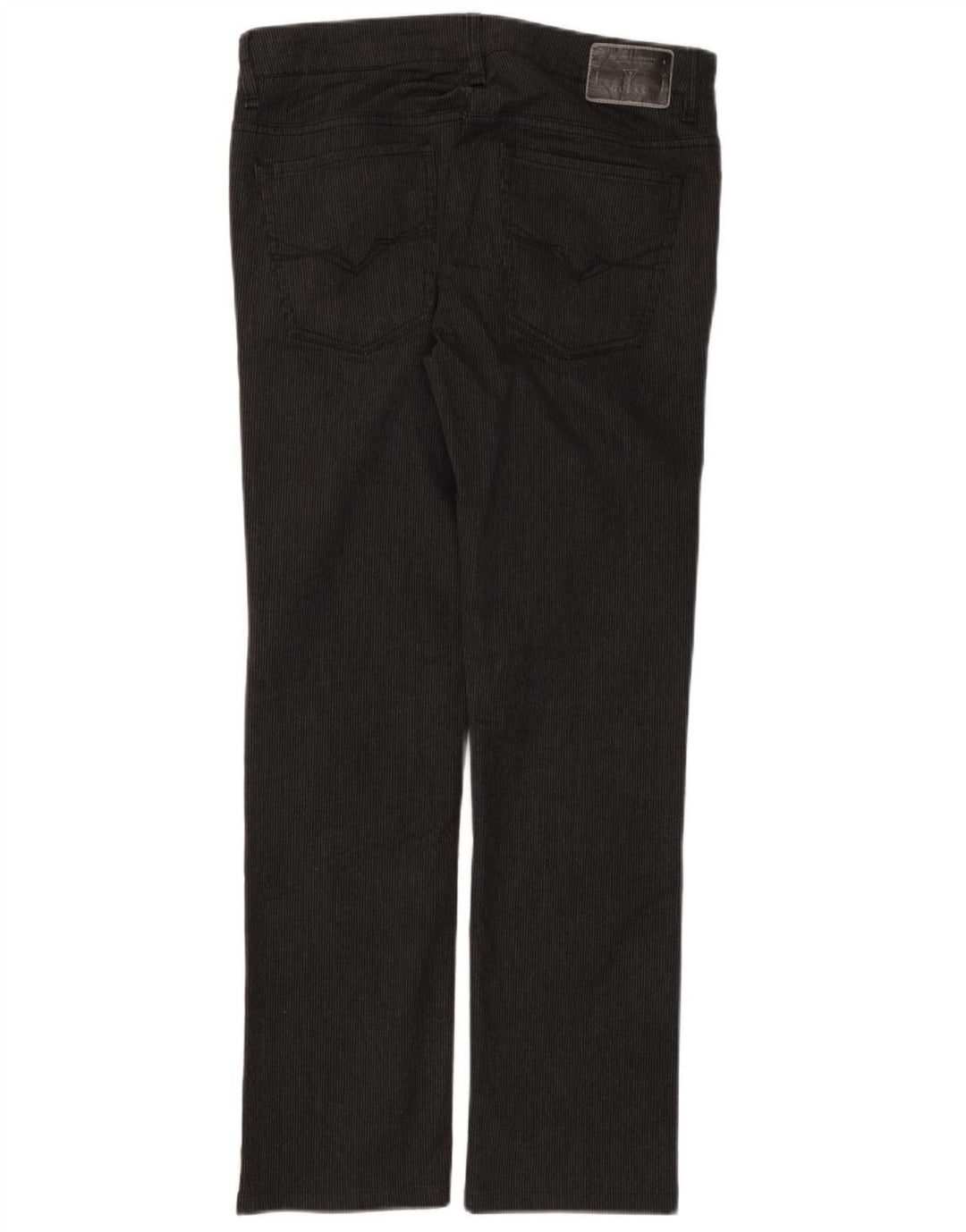 GUESS Mens Straight Casual Trousers W32 L30 Black Pinstripe Cotton