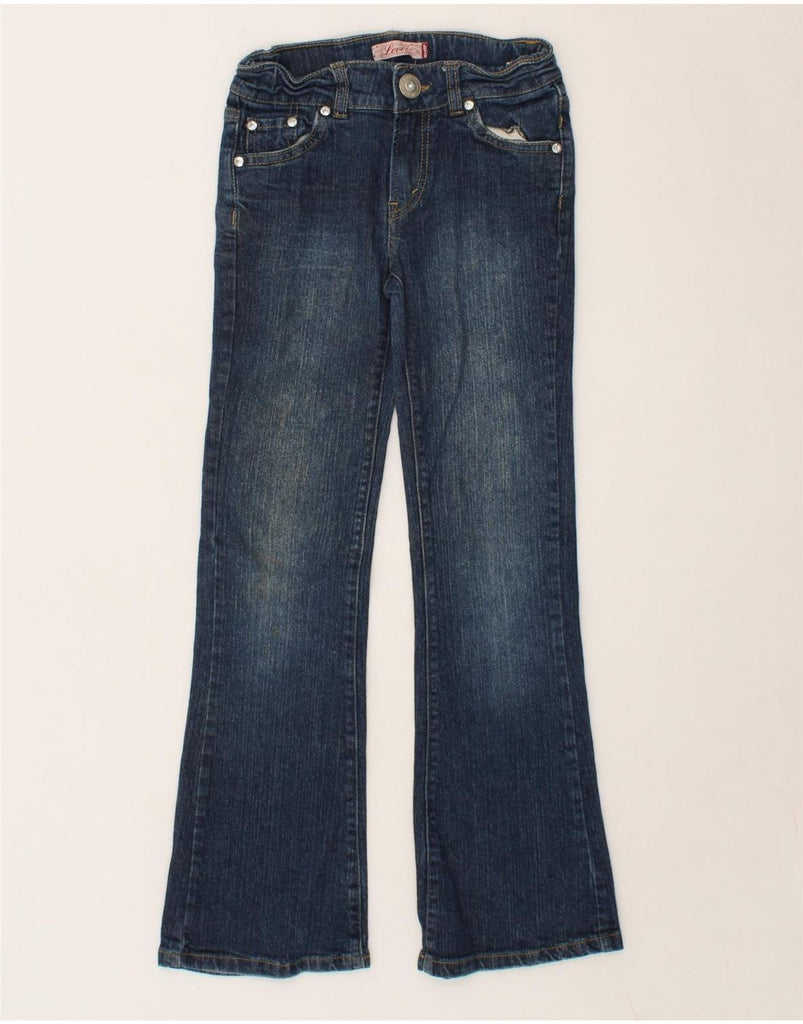 LEVI'S Girls Slim Bootcut Jeans 11-12 Years W22 L27 Navy Blue Cotton Vintage Levi's and Second-Hand Levi's from Messina Hembry 
