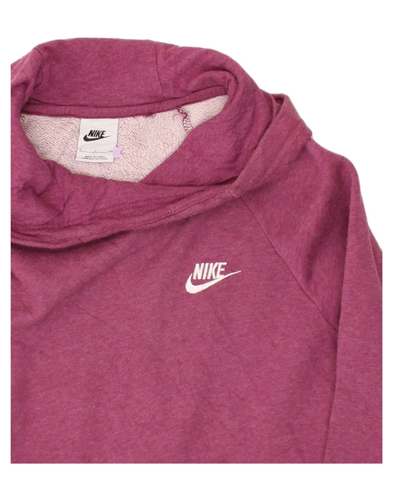 NIKE Womens Hoodie Jumper UK 10 Small Pink Cotton | Vintage Nike | Thrift | Second-Hand Nike | Used Clothing | Messina Hembry 