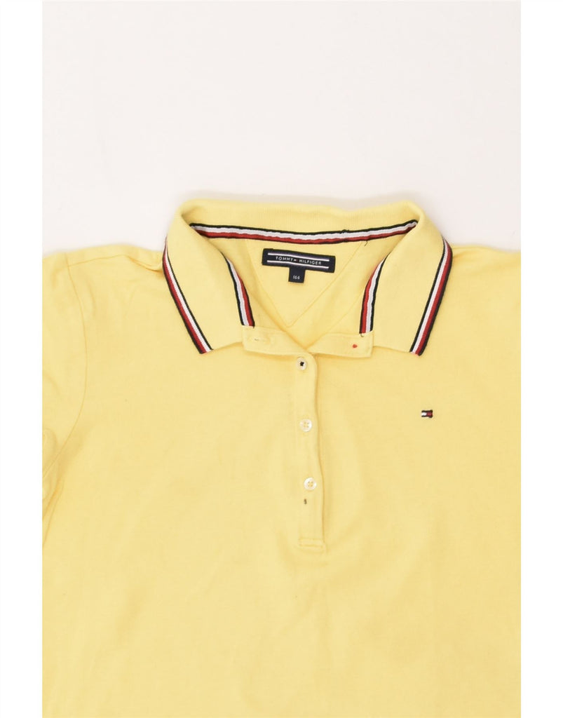 TOMMY HILFIGER Girls Polo Shirt 13-14 Years Yellow | Vintage Tommy Hilfiger | Thrift | Second-Hand Tommy Hilfiger | Used Clothing | Messina Hembry 