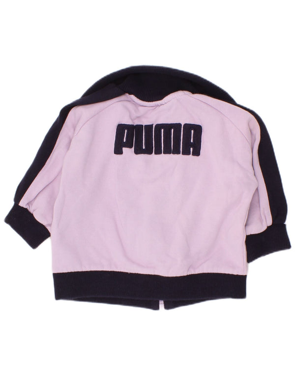 Puma Baby Girls Graphic Tracksuit Top Jacket 6-9 Months Purple Colourblock