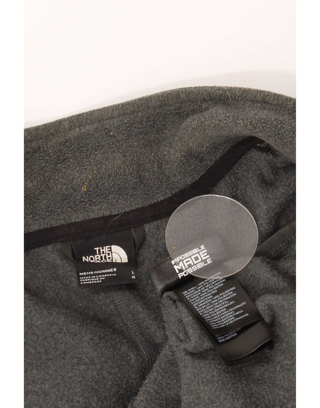 The North Face Mens Liner Fleece Jacket UK 40 Large Grey Polyester