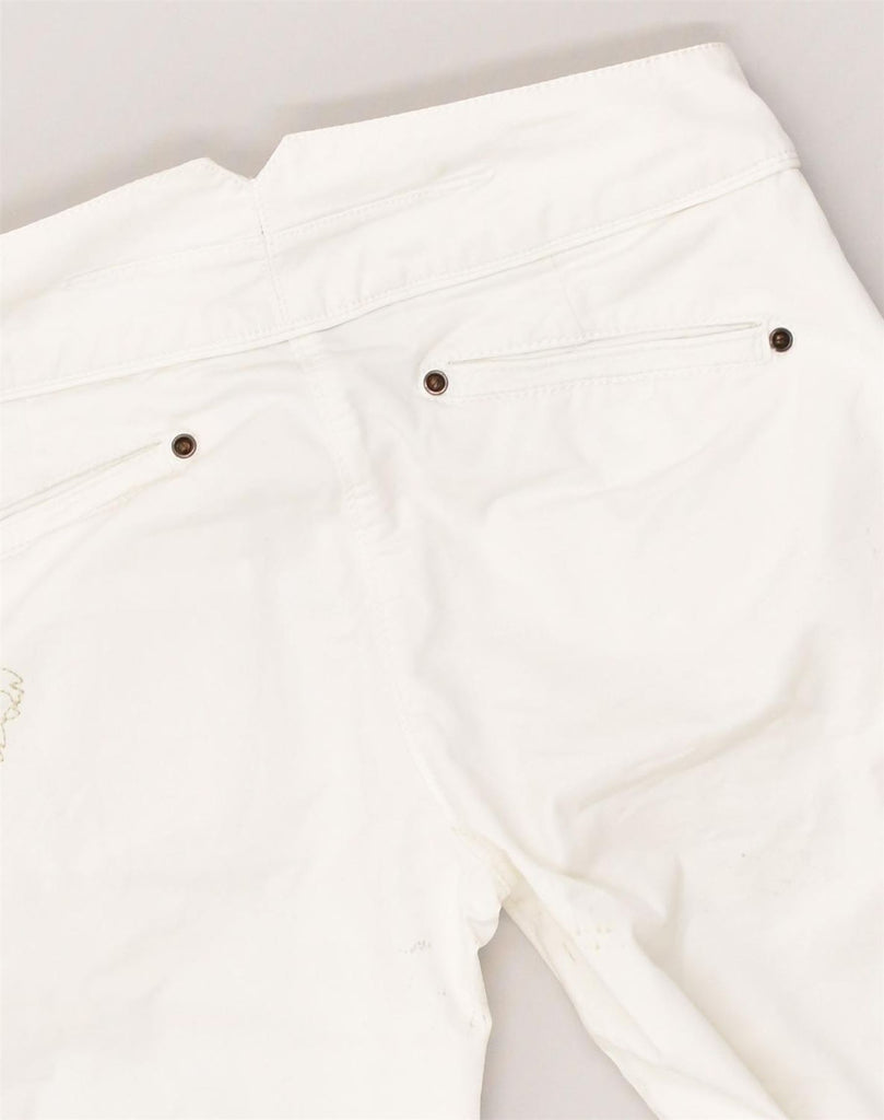 NAPAPIJRI Womens Slim Cropped Trousers EU 42 Large W32 L24  White Cotton | Vintage Napapijri | Thrift | Second-Hand Napapijri | Used Clothing | Messina Hembry 