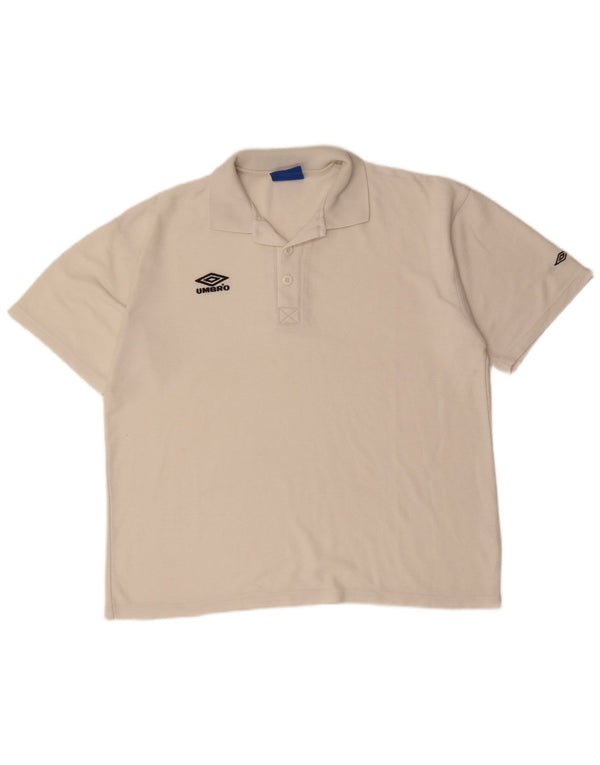 UMBRO Mens Polo Shirt XL White Cotton