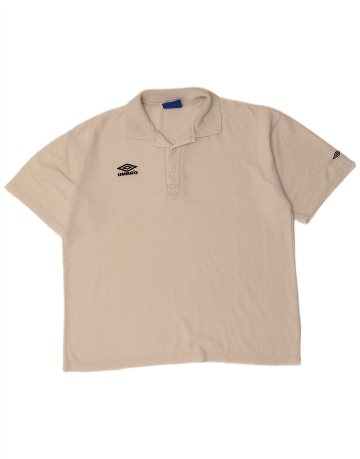UMBRO Mens Polo Shirt XL White Cotton