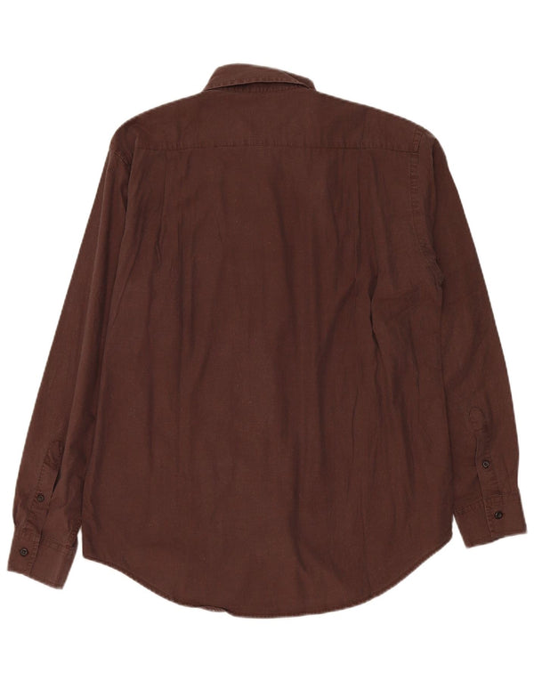 Benetton Mens Shirt Medium Burgundy Cotton