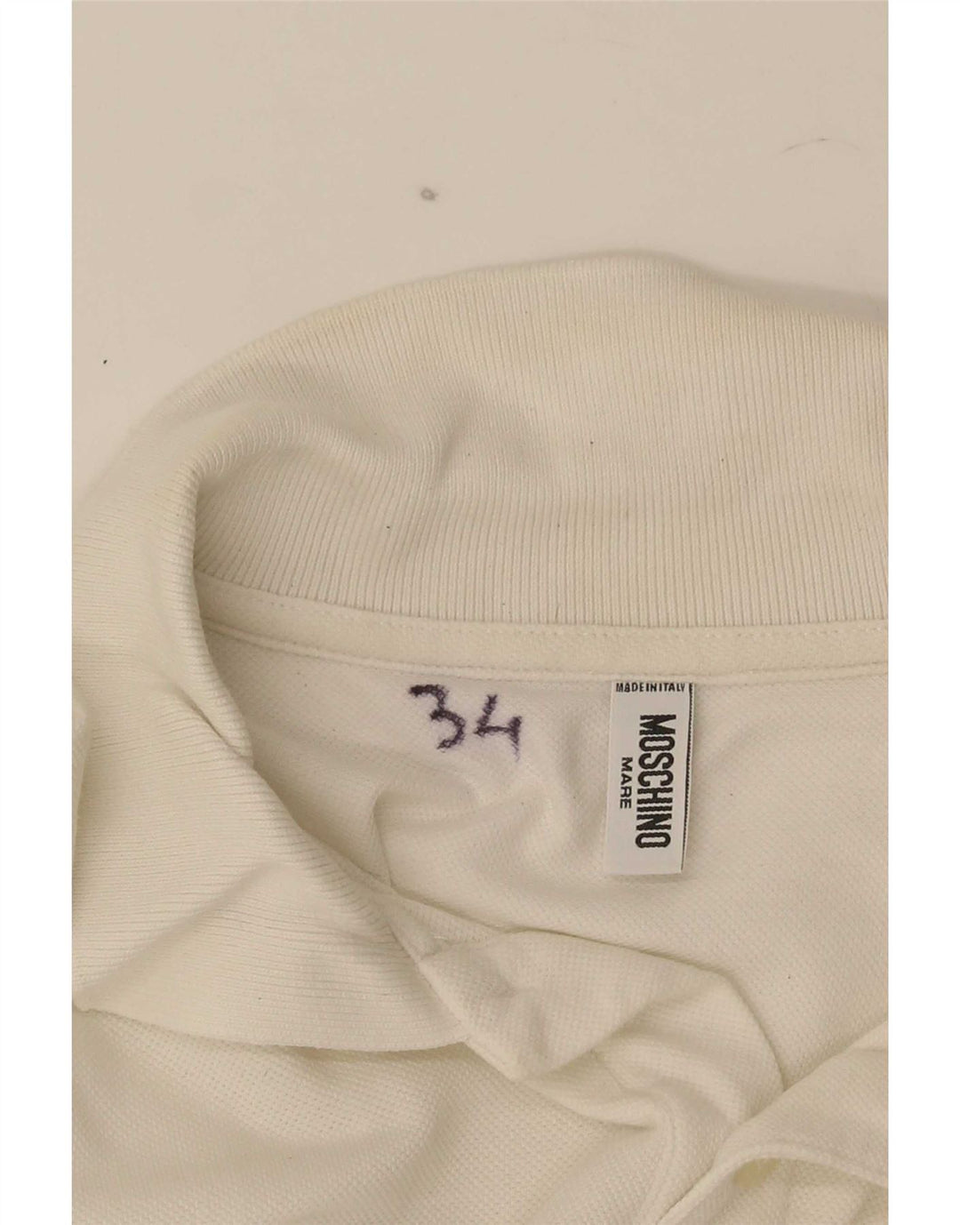 Moschino Mens Polo Shirt Medium White Cotton