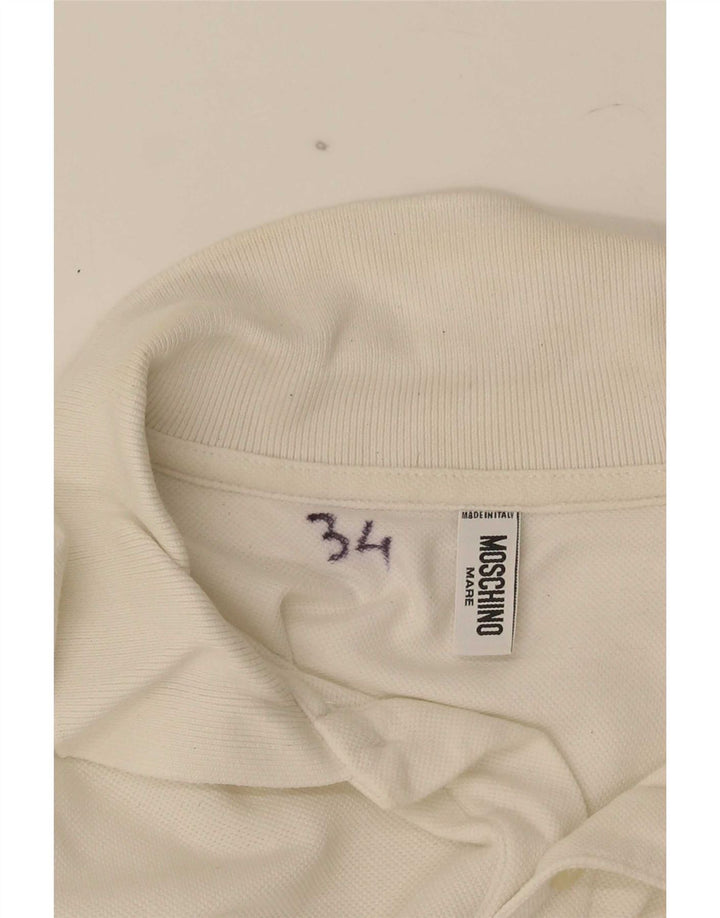Moschino Mens Polo Shirt Medium White Cotton
