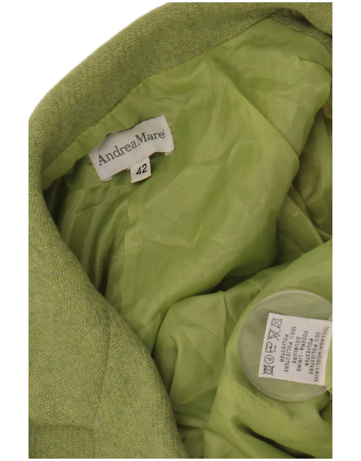 ANDREA MARE Womens 3 Button Blazer Jacket IT 42 Medium Green Wool