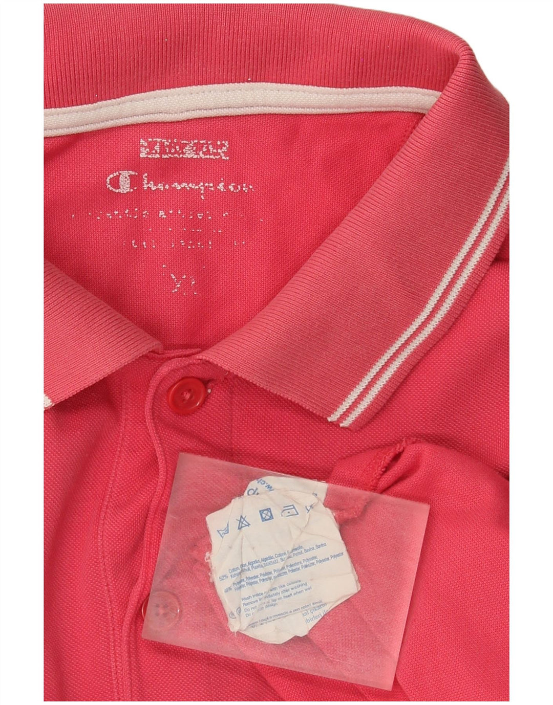 Champion Mens Polo Shirt XL Pink Cotton
