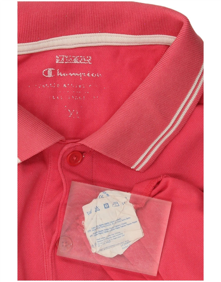 Champion Mens Polo Shirt XL Pink Cotton