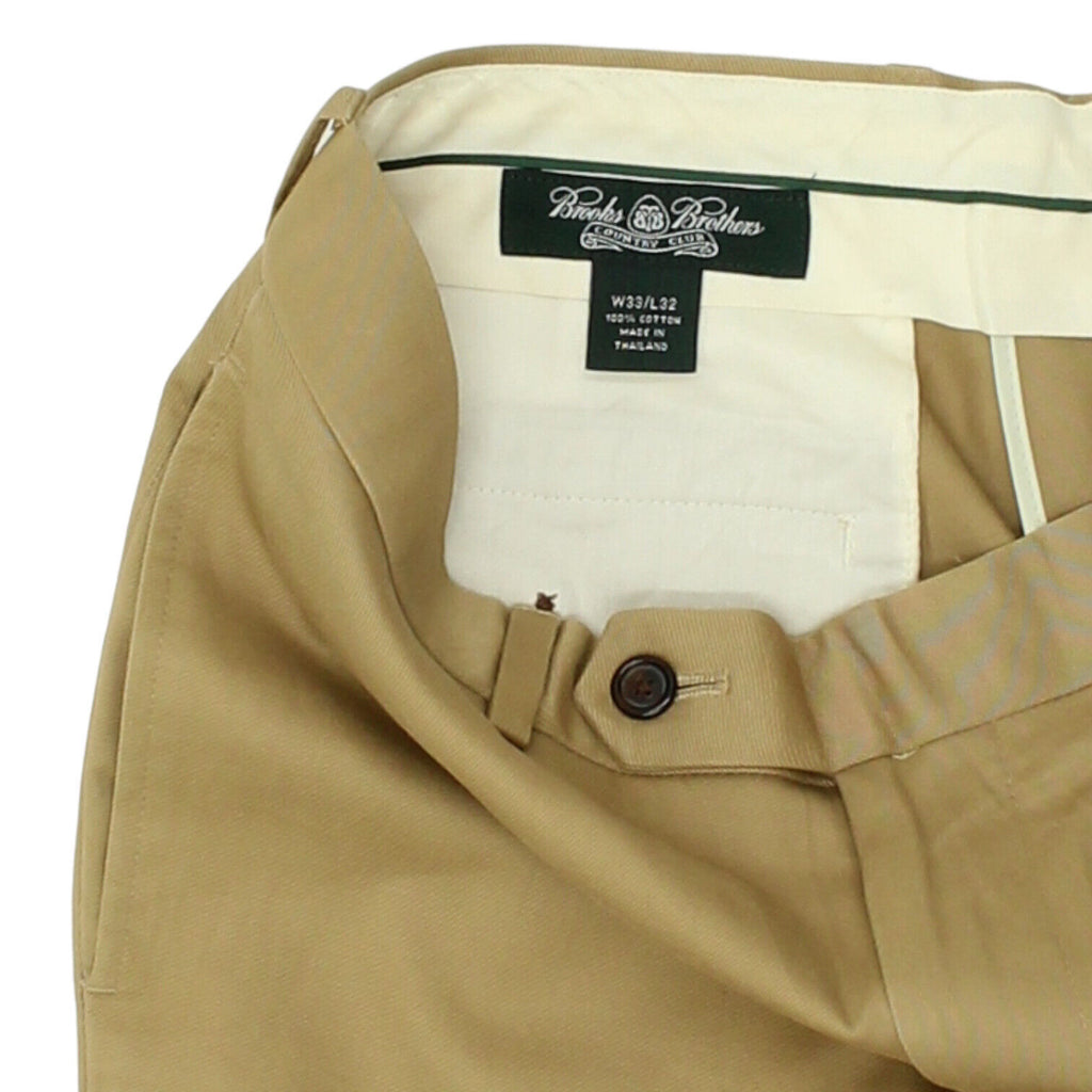 Brooks Brothers Mens Beige Chino Trousers | Vintage High End Designer Slacks VTG | Vintage Messina Hembry | Thrift | Second-Hand Messina Hembry | Used Clothing | Messina Hembry 
