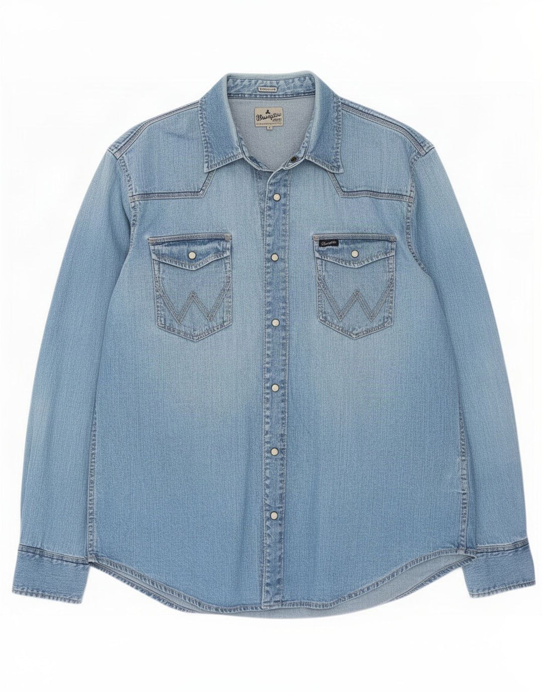 Wrangler Mens Denim Shirt XL Blue Cotton