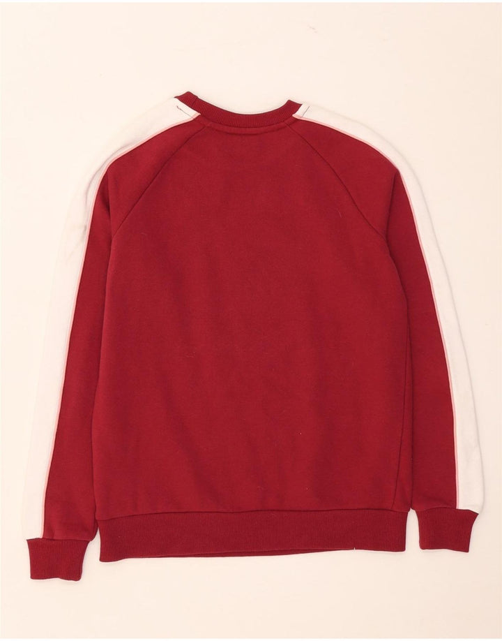 Fila Womens Graphic Oversized Sweatshirt Jumper UK 2 2XS Red Colourblock
