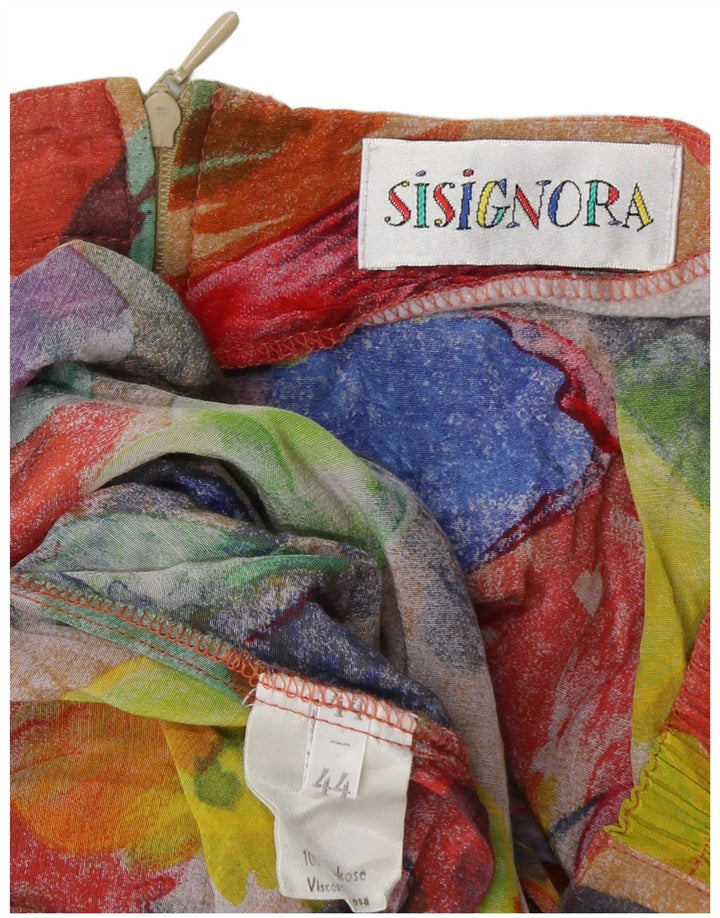 SI SIGNORA Womens A-Line Skirt EU 44 XL W32 L30 Multicoloured Heart