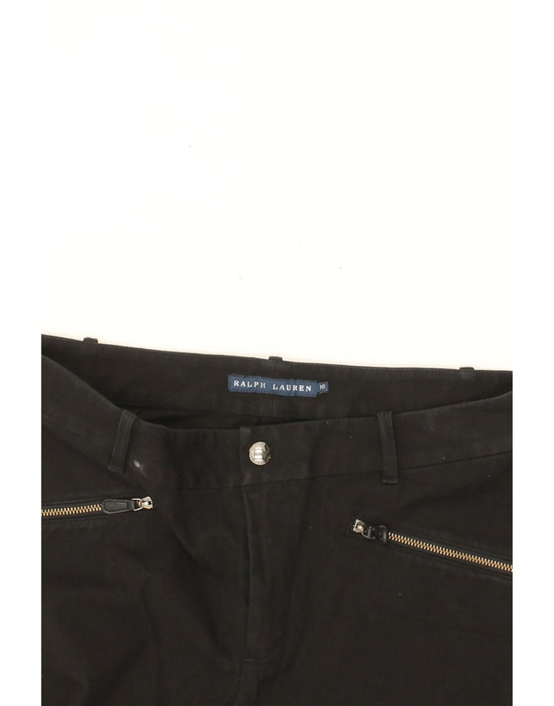 RALPH LAUREN Womens Slim Casual Trousers US 10 Large W32 L27 Black Cotton Vintage Ralph Lauren and Second-Hand Ralph Lauren from Messina Hembry 