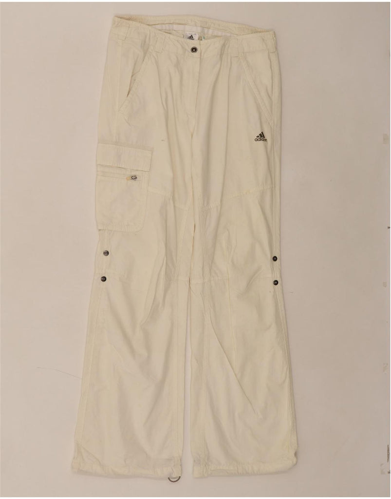 ADIDAS Womens Bootcut Cargo Trousers UK 12 Medium W30 L30 Beige Cotton Vintage Adidas and Second-Hand Adidas from Messina Hembry 