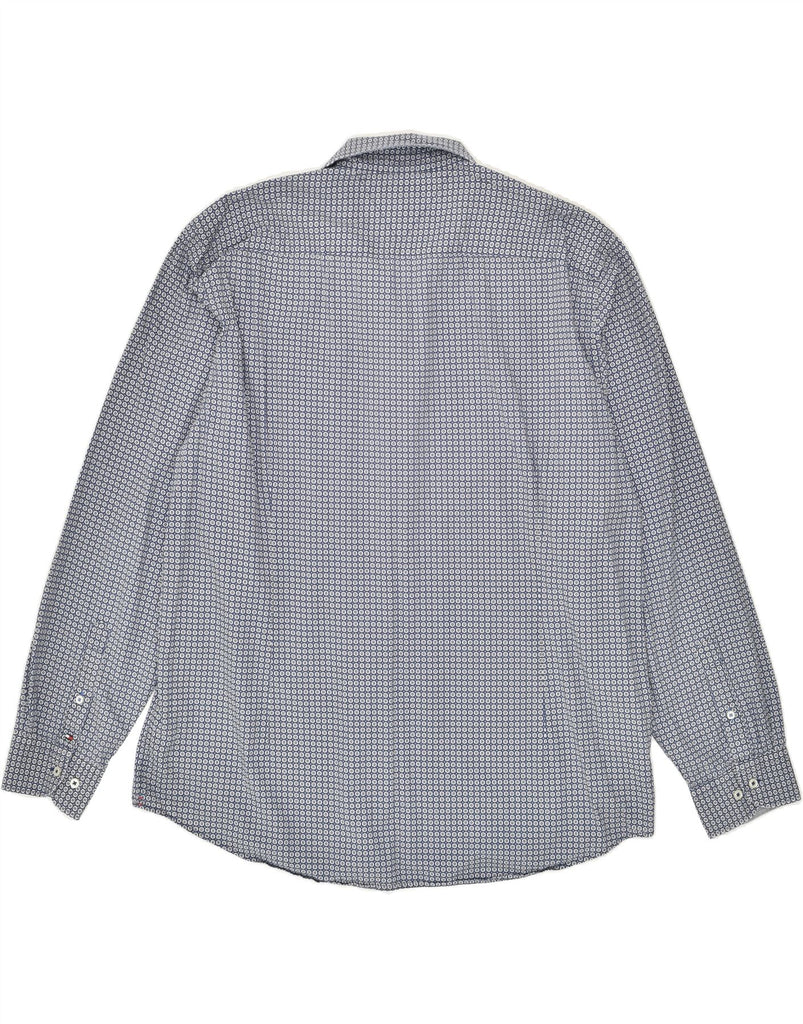 TOMMY HILFIGER Mens New York Fit Shirt 2XL Blue Spotted Cotton | Vintage Tommy Hilfiger | Thrift | Second-Hand Tommy Hilfiger | Used Clothing | Messina Hembry 