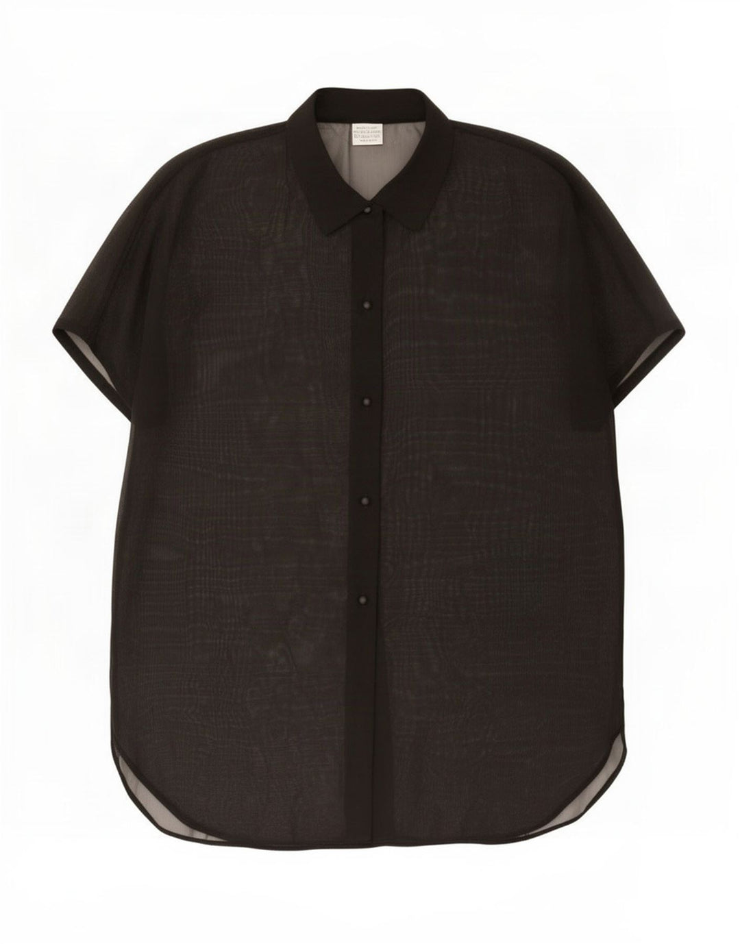 Benetton Womens Oversized See Through Shirt Blouse UK 14 Medium Black