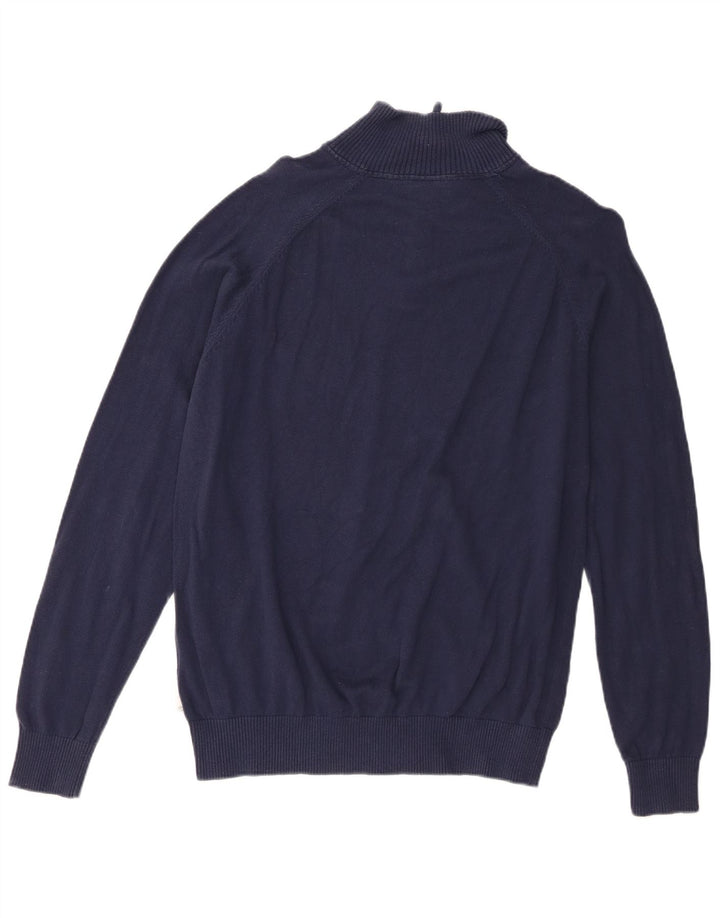 Timberland Mens Regular Fit Zip Neck Jumper Sweater Large Navy Blue Cotton