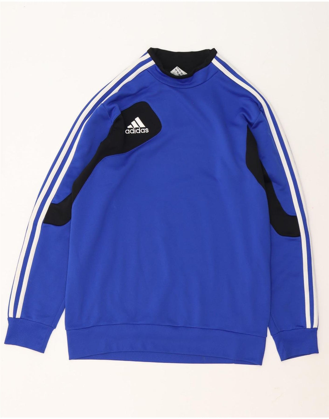 Adidas Mens Sweatshirt Jumper UK 42/44 Large Blue Colourblock Polyester