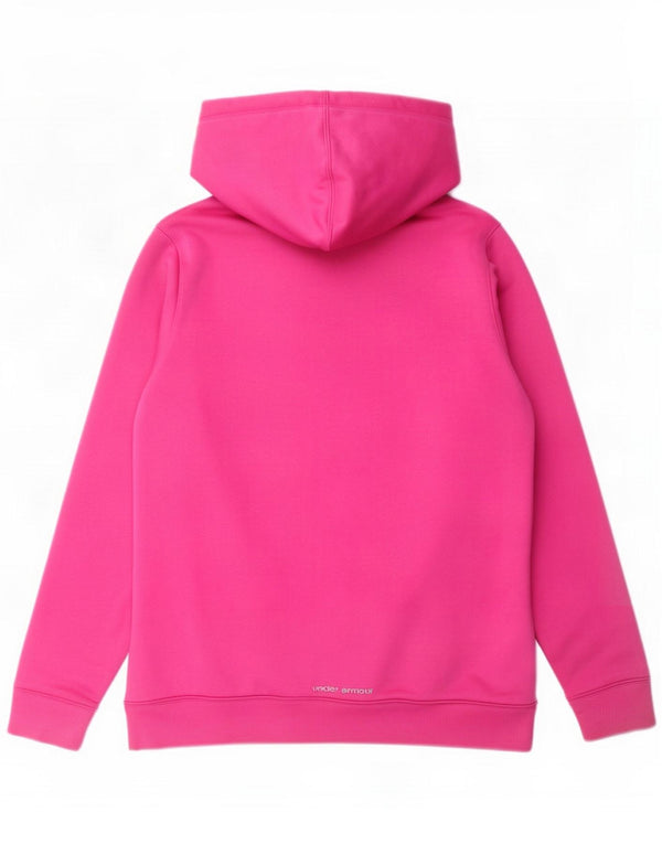 Under Armour Womens Hoodie Jumper UK 16 Large Pink Polyester