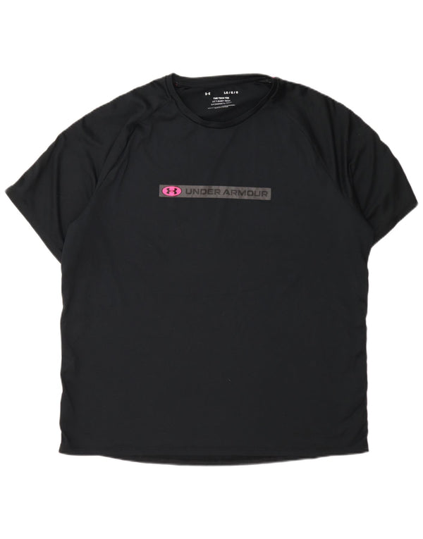 Under Armour Mens Graphic T-Shirt Top Large Black Polyester