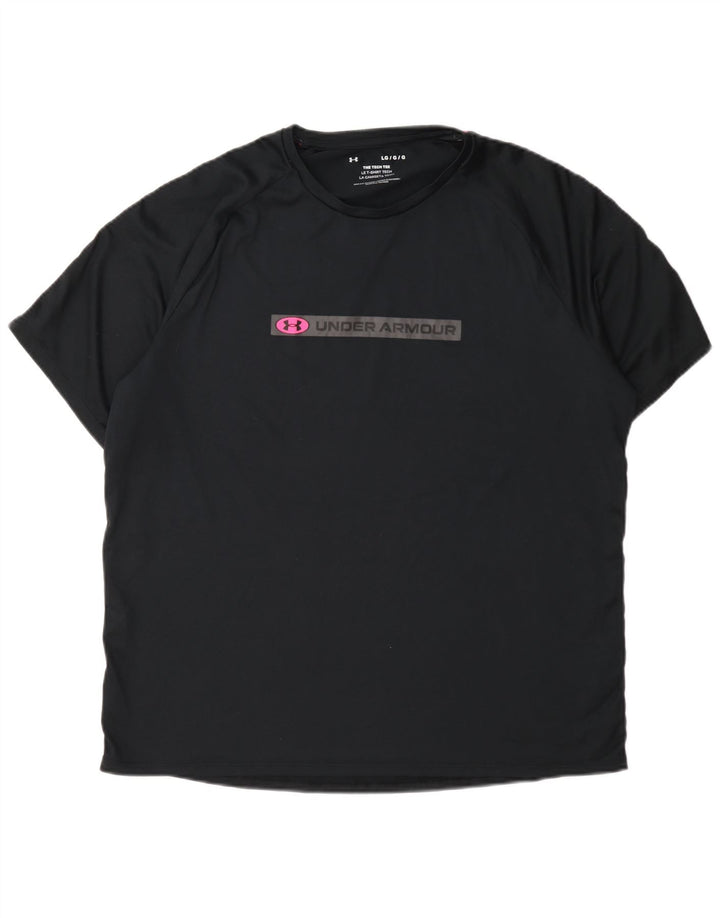 Under Armour Mens Graphic T-Shirt Top Large Black Polyester