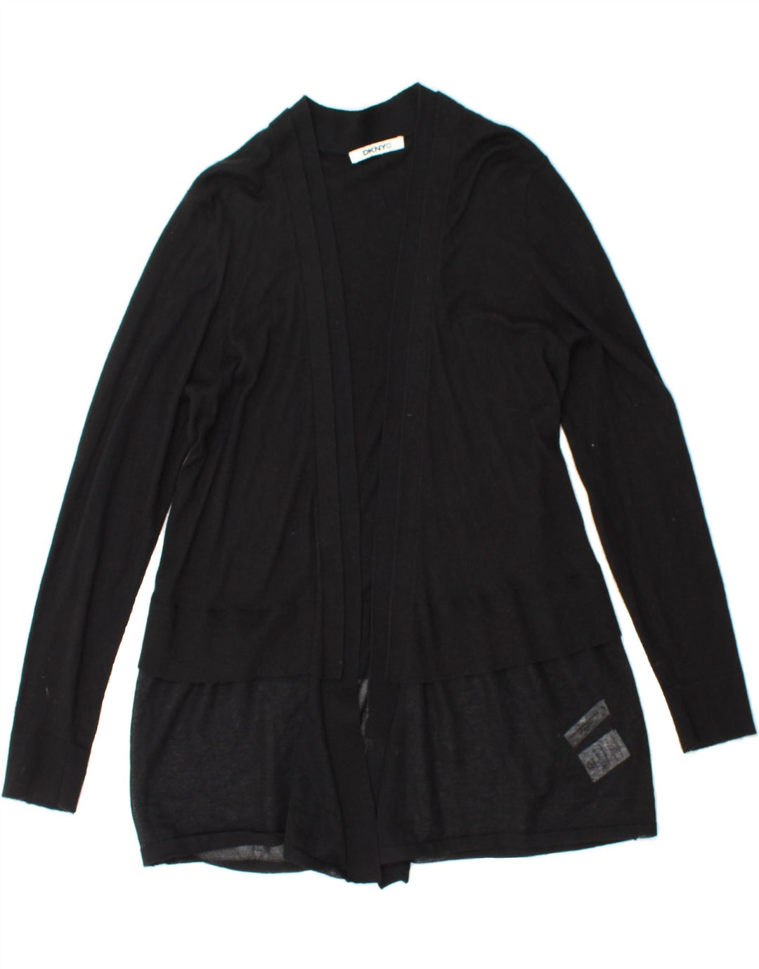 DKNY Womens Longline Open Cardigan Sweater UK 12 Medium Black Nylon Vintage Dkny and Second-Hand Dkny from Messina Hembry 