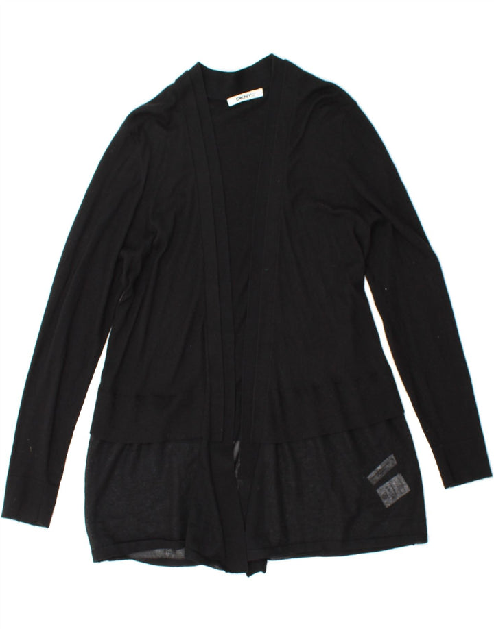DKNY Womens Longline Open Cardigan Sweater UK 12 Medium Black Nylon Vintage Dkny and Second-Hand Dkny from Messina Hembry 
