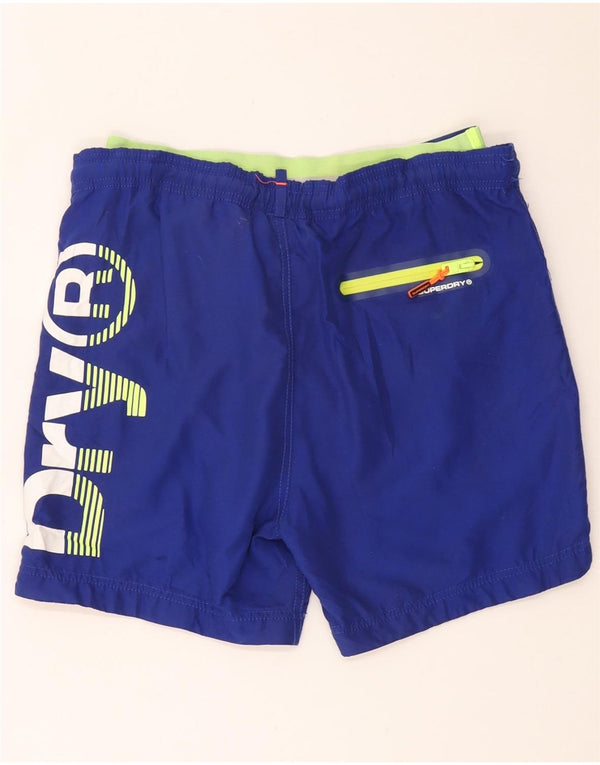 Superdry Mens Graphic Swimming Shorts Small  Blue Polyester
