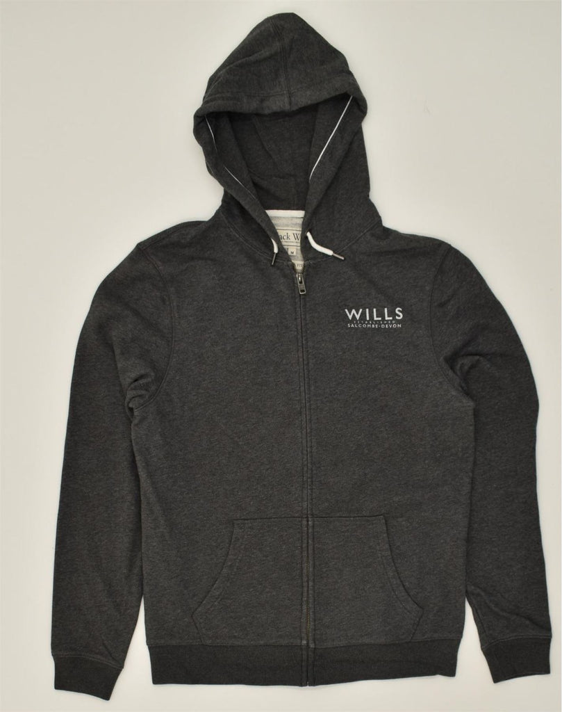 JACK WILLS Mens Zip Hoodie Sweater Medium Grey Cotton | Vintage Jack Wills | Thrift | Second-Hand Jack Wills | Used Clothing | Messina Hembry 