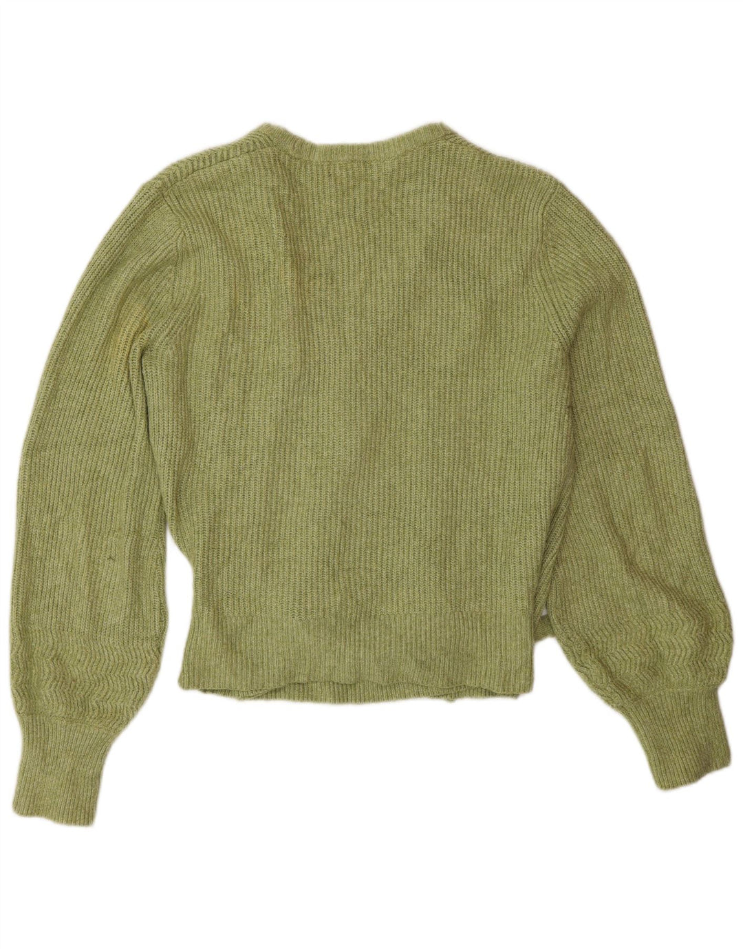Marks & Spencer Womens Wrap Cardigan Sweater UK 14 Medium Green Cotton