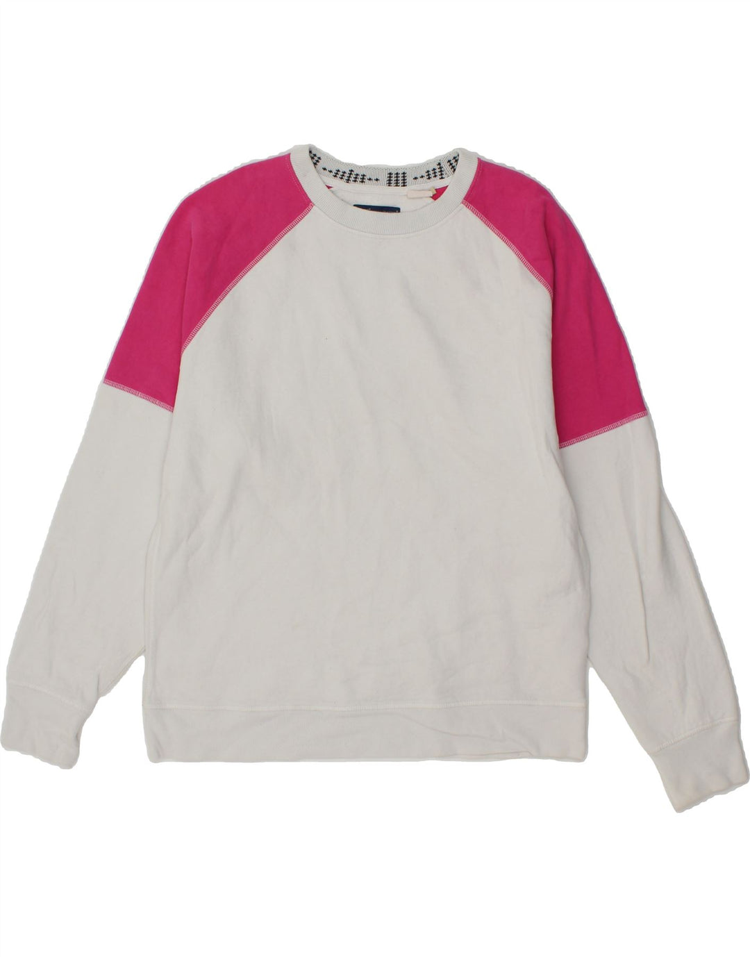 LEVI'S Womens Sweatshirt Jumper UK 14 Medium White Colourblock Cotton Vintage Levi's and Second-Hand Levi's from Messina Hembry 