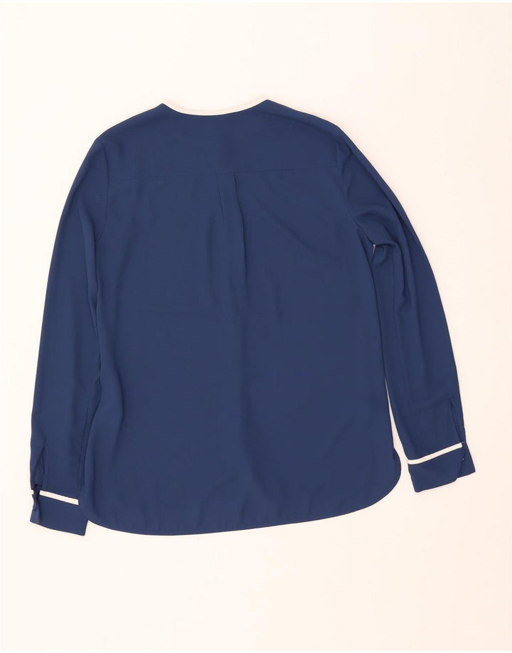 TOMMY HILFIGER Womens Loose Fit Blouse Top US 4 Small Navy Blue Polyester