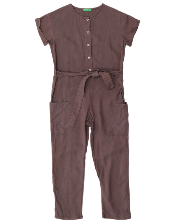 Benetton Girls Jumpsuit 7-8 Years Medium Grey Lyocell