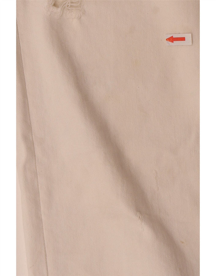 Zara Womens Distressed Straight Jeans EU 44 XL W34 L28 White