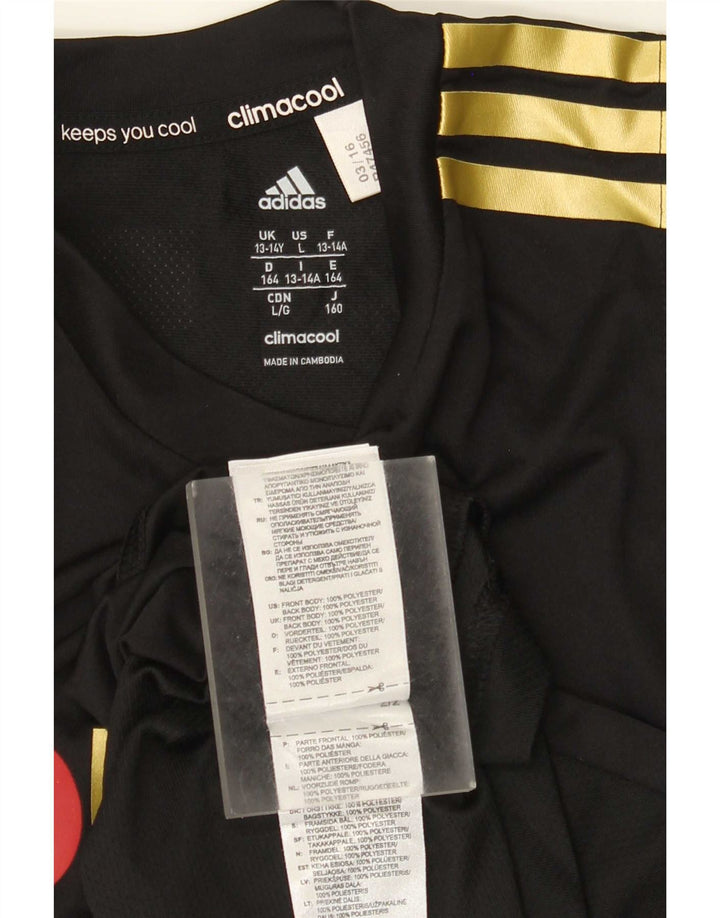 Adidas Boys Canada Graphic Vest Top 13-14 Years Black Polyester