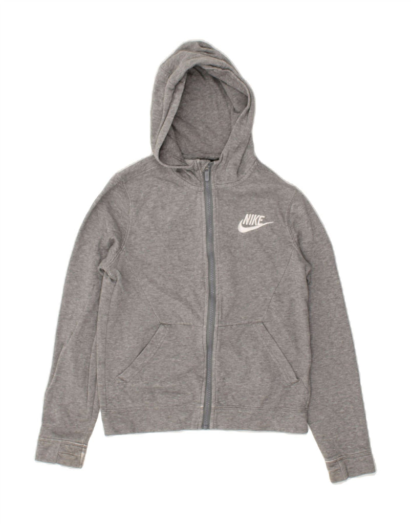 NIKE Boys Zip Hoodie Sweater 10-11 Years Medium Grey | Vintage Nike | Thrift | Second-Hand Nike | Used Clothing | Messina Hembry 