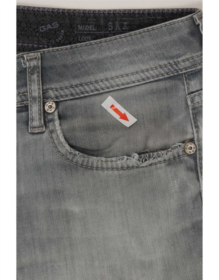 Gas Womens Slim Jeans W32 L29 Grey Cotton