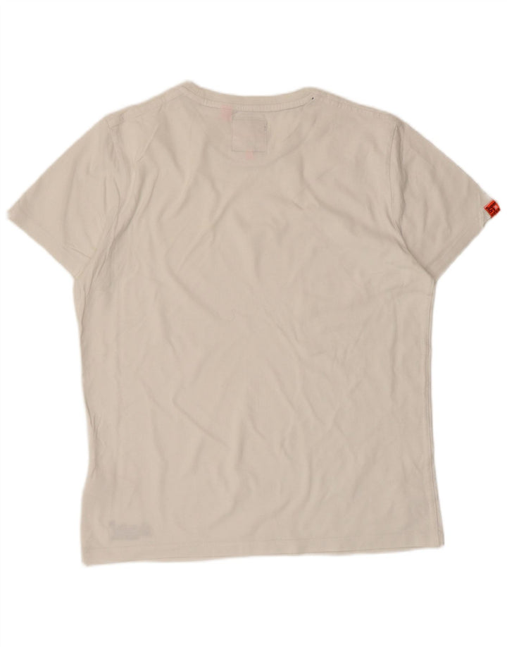 Superdry Mens T-Shirt Top Large White Cotton