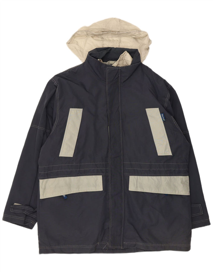 AUSTRALIAN L'ALPINA Mens Windbreaker Coat UK 42 XL Navy Blue Polyester