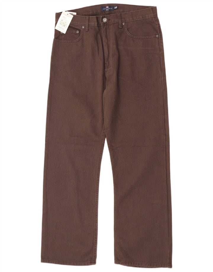 Marks & Spencer Mens Blue Harbour Straight Jeans W32 L29 Brown Cotton