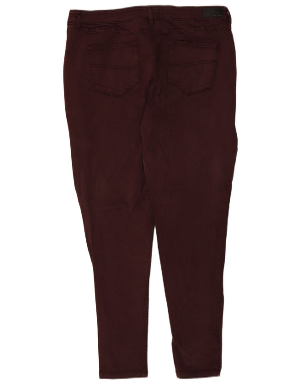 Fat Face Womens High Rise Jegging Jeans UK 16 Large W34 L27 Burgundy Cotton