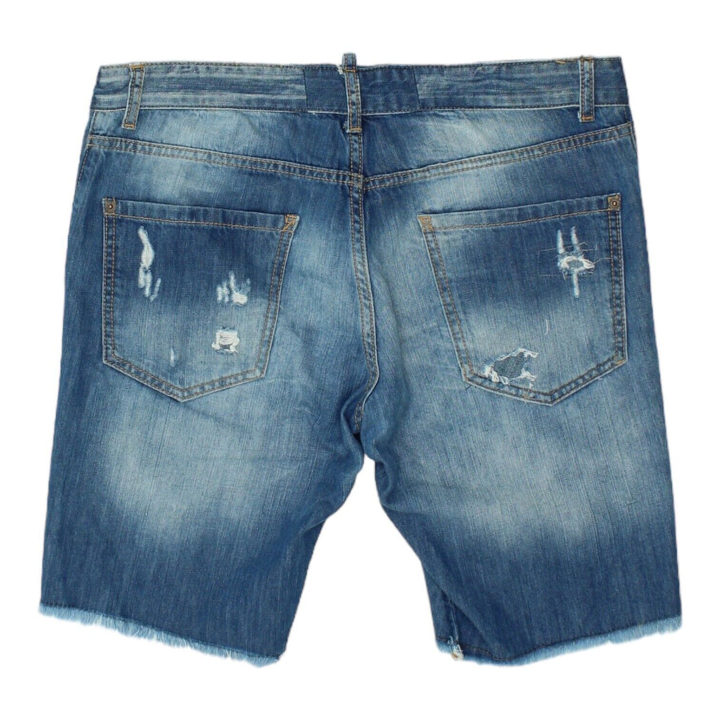 Dsquared2 Mens Blue Distressed Denim Shorts | Vintage Designer Cut Off Jeans VTG Vintage Messina Hembry and Second-Hand Messina Hembry from Messina Hembry 