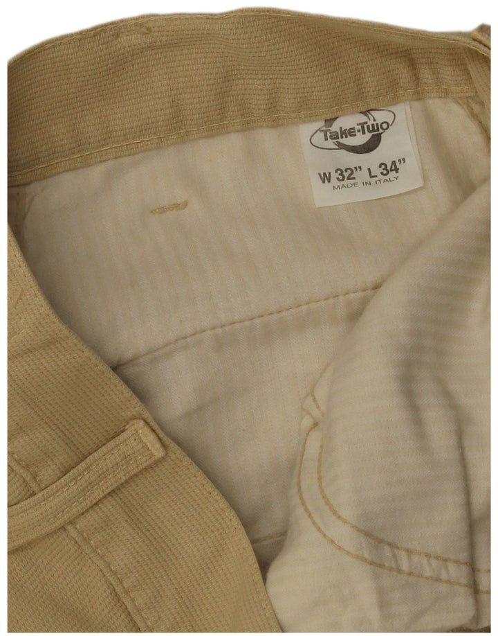 Take Two Mens Straight Cargo Trousers W32 L31 Beige Cotton