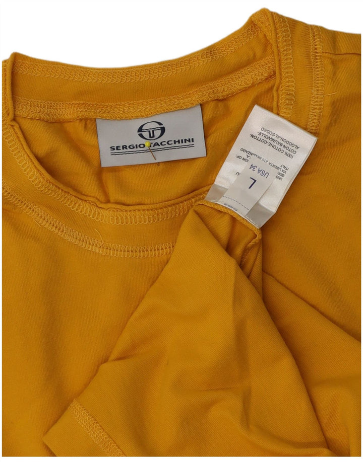 Sergio Tacchini Mens Top Long Sleeve Large Yellow Striped Cotton