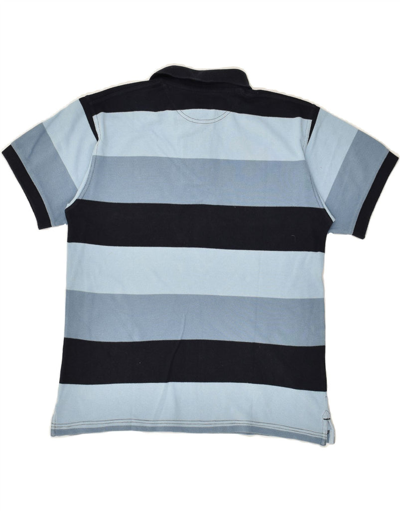 FRED PERRY Boys Polo Shirt 11-12 Years Large Blue Striped Cotton | Vintage Fred Perry | Thrift | Second-Hand Fred Perry | Used Clothing | Messina Hembry 