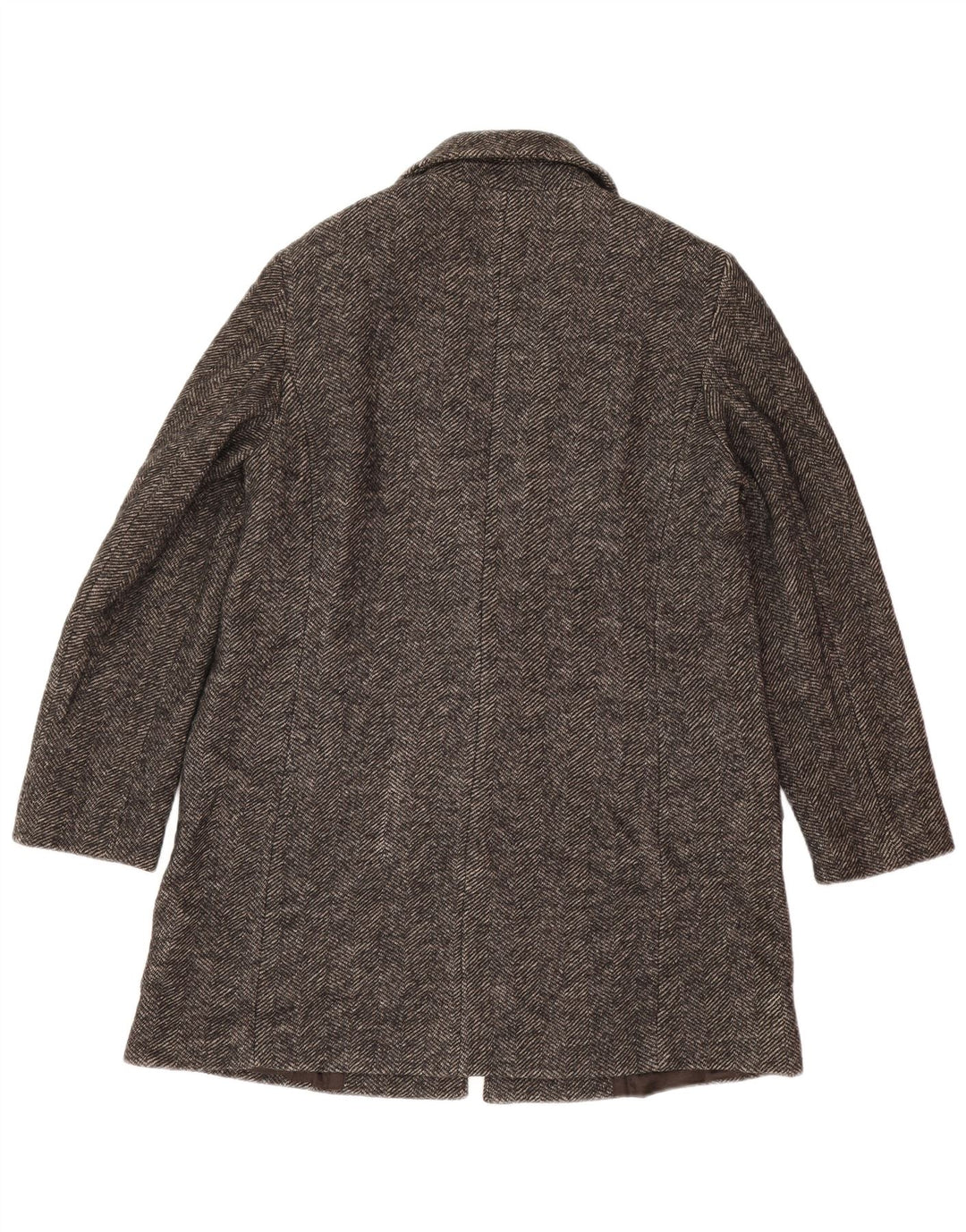 Massimo Dutti Womens 1 Button Blazer Jacket UK 14 Medium Grey Herringbone